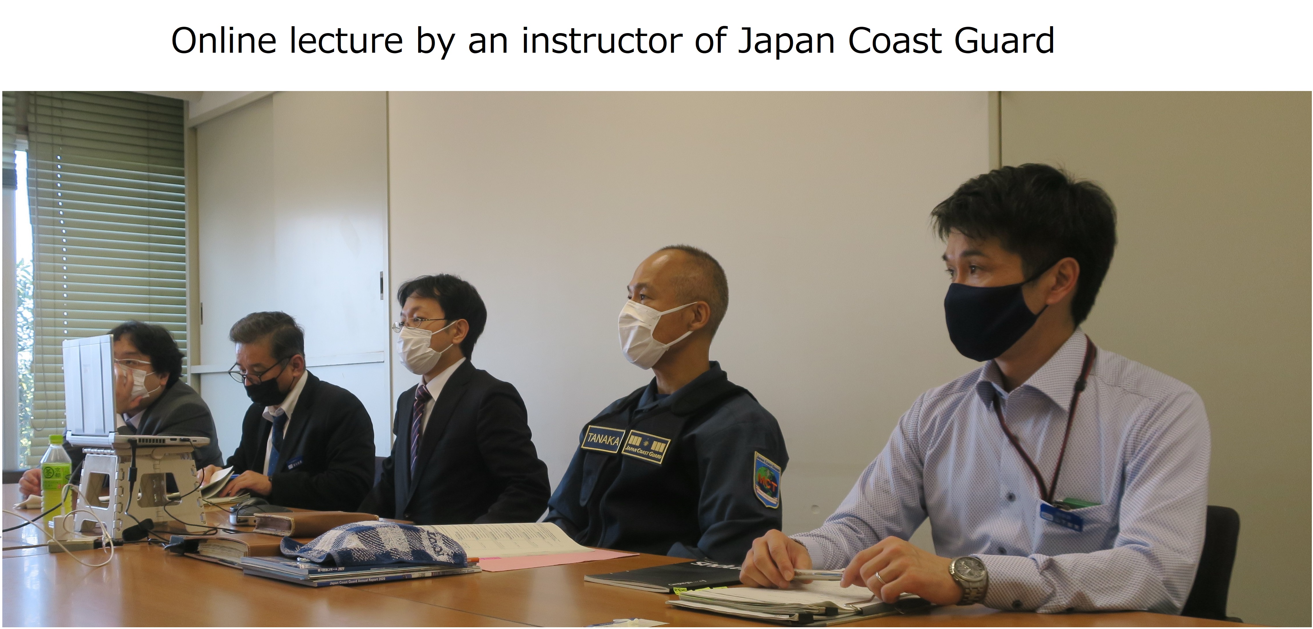 Online lecure by an instructor of Japan Coast Guard
