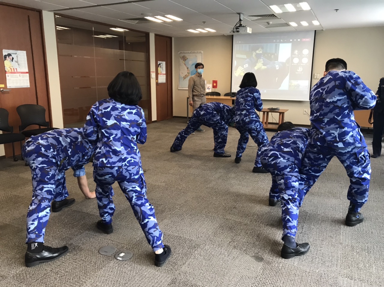 Vietnam Coast Guard taking an online seminar on Arresting Technique