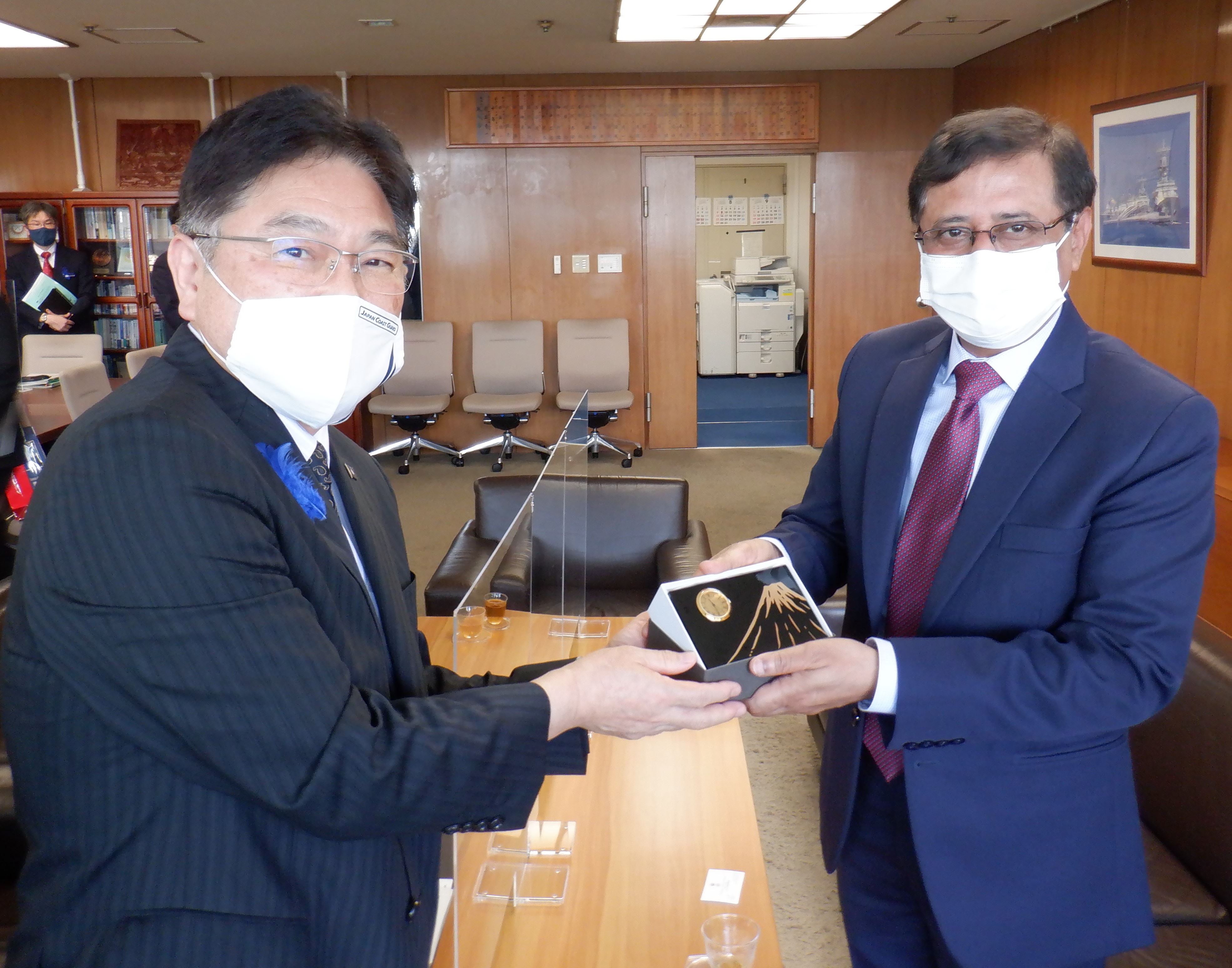 Commandant Okushima and Ambassador Sanjay Kumar Verma, Indian Ambassador