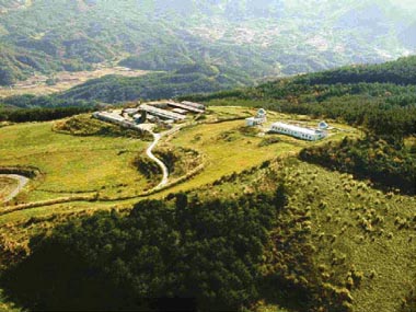 上空から見た美星水路観測所