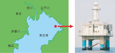 東京湾モニタリングポストの位置