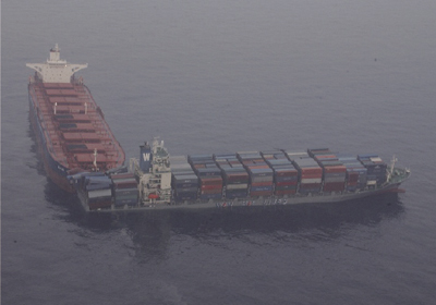 ▲伊豆大島沖合での衝突事故