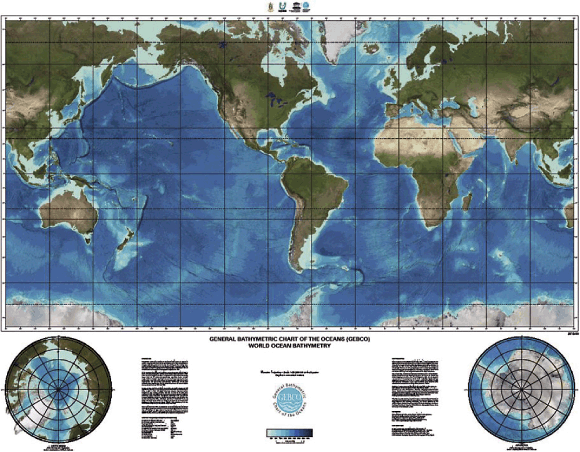 ��GEBCO�w���ψ���쐬����C��n�`�}