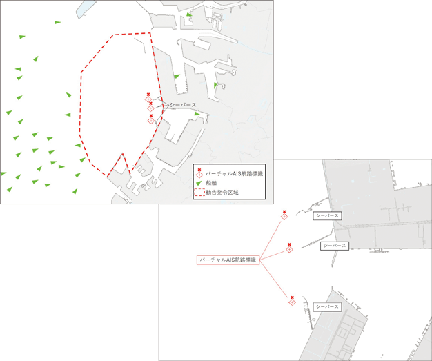 2022�N�䕗��14���ڋߎ��̃o�[�`����AIS�q�H�W���\���C���[�W�i���ۂ̃��[�_�[��ʂ���ɍ�}�j