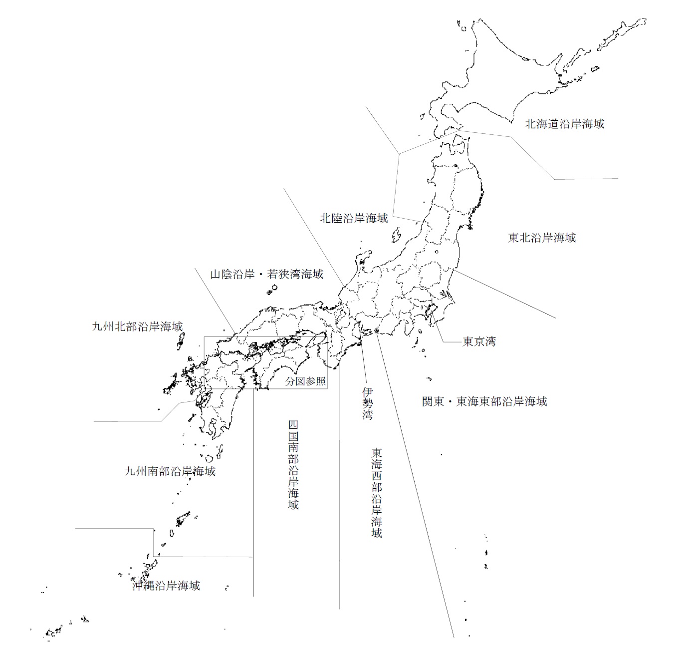 全国沿岸部 16海域の図